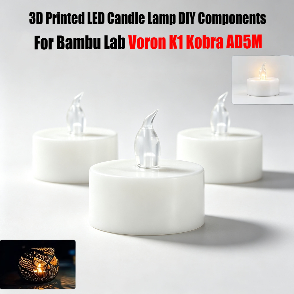 3D Printing Bambu Lab - Komponen DIY Lampu Lilin LED Cetak