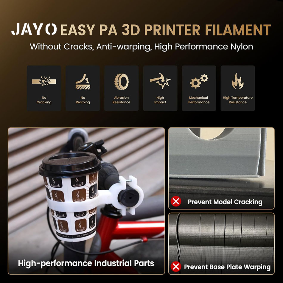 JAYO Filamen PA Mudah 1.75Mm N - 3D Printing Nylon ulasan dan harga